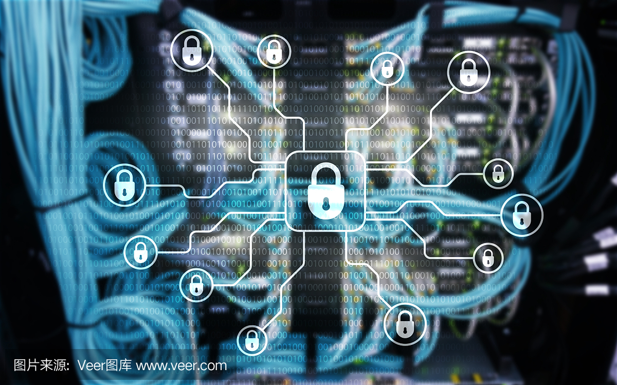網絡安全、數據保護、信息隱私。互聯網和技術的概念。
